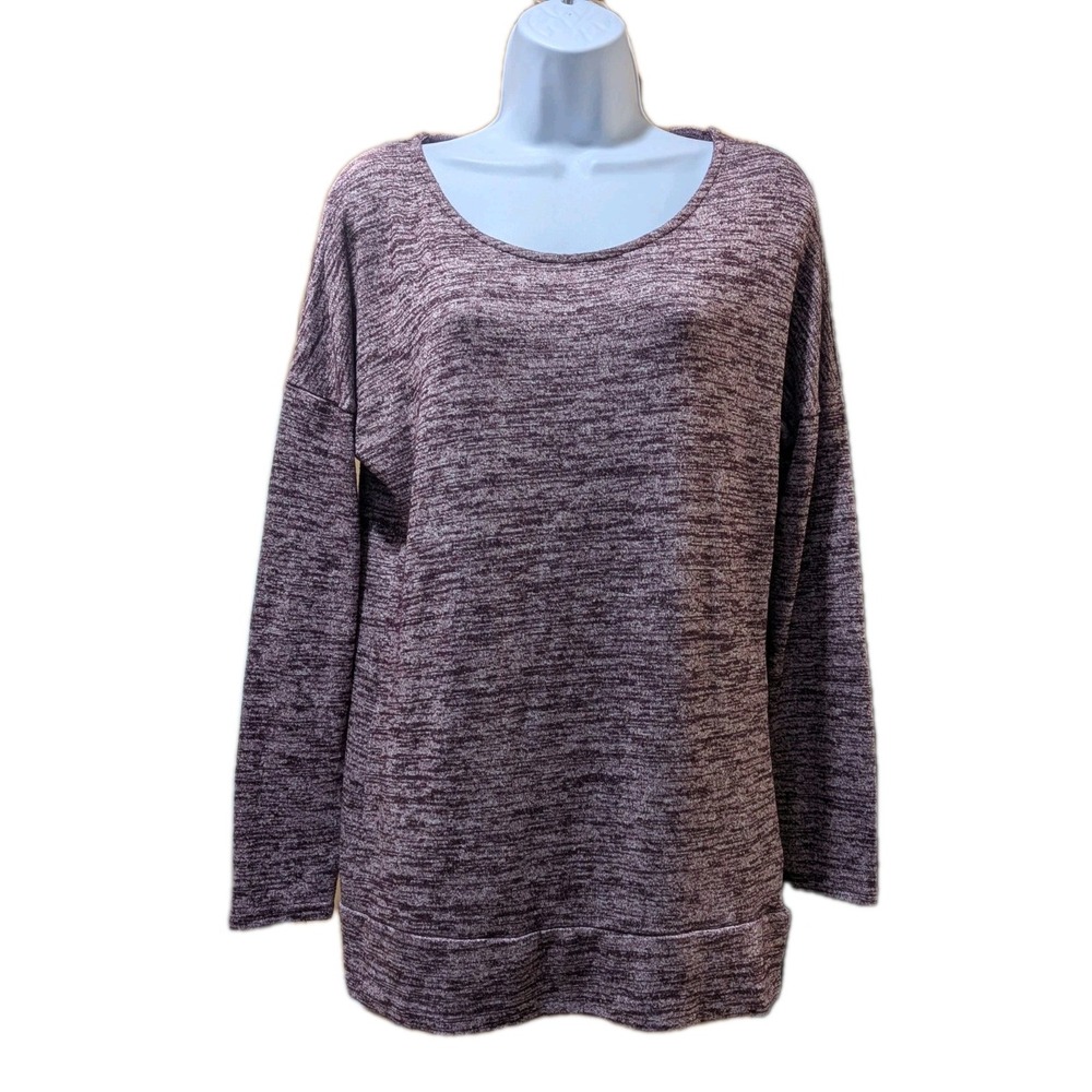 Athleta Womens Pose Layer Ease Crossover T-Back Top Heathered Plum Stretch Small